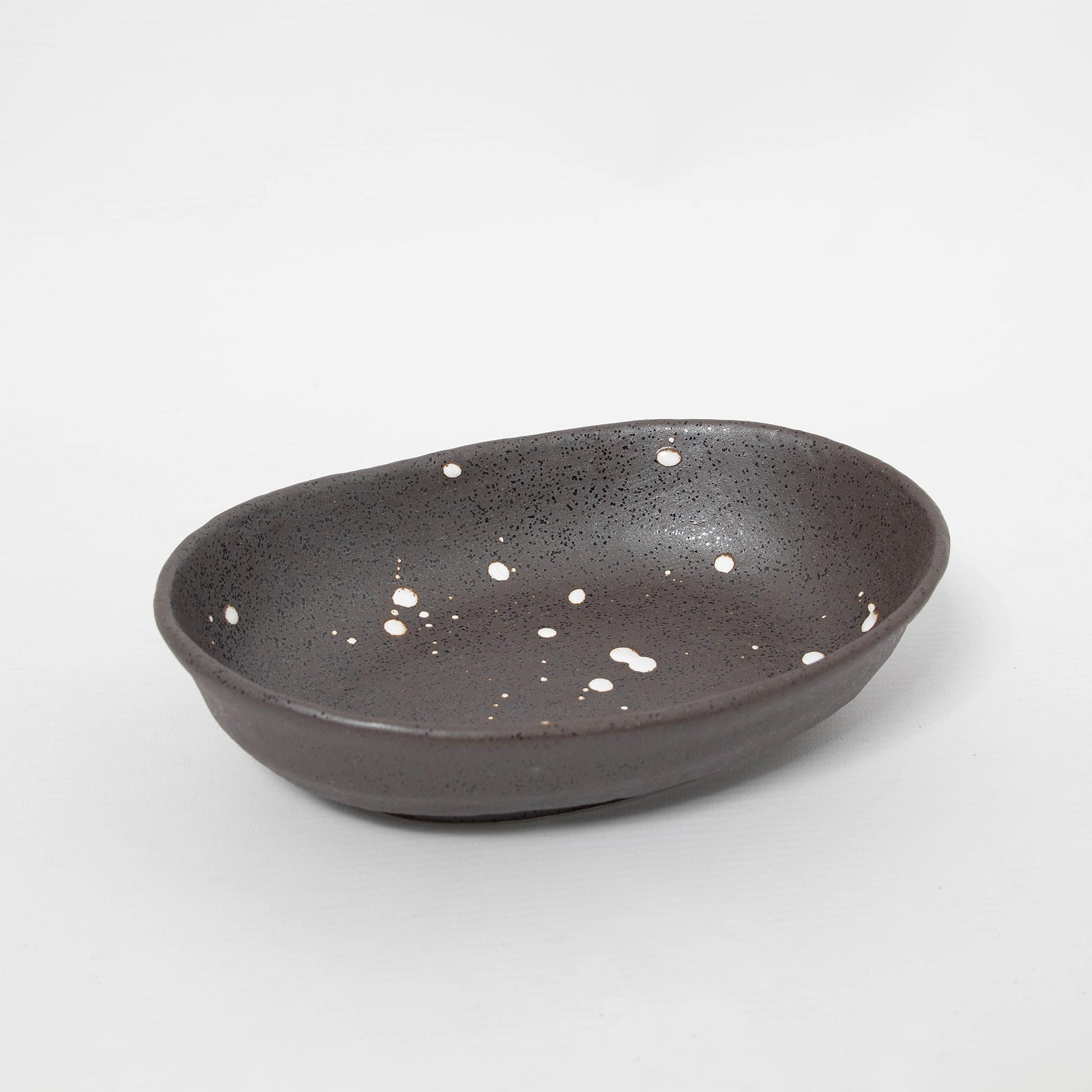 Oval Bowl Brush Dots 20.5cm