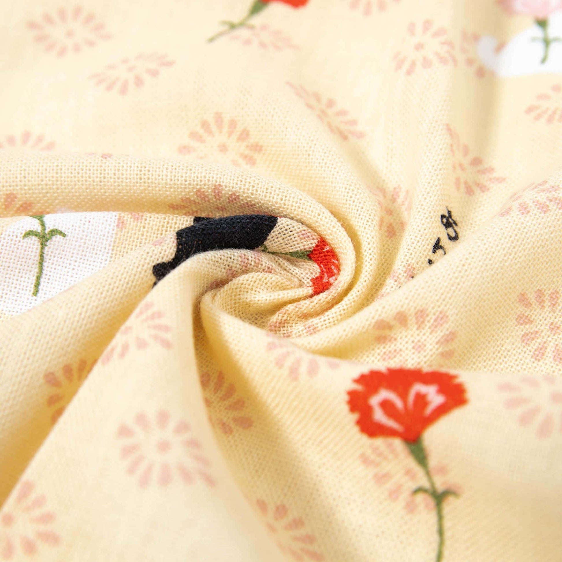 Tenugui Handkerchief - Cat's "Thank You" (Yellow)