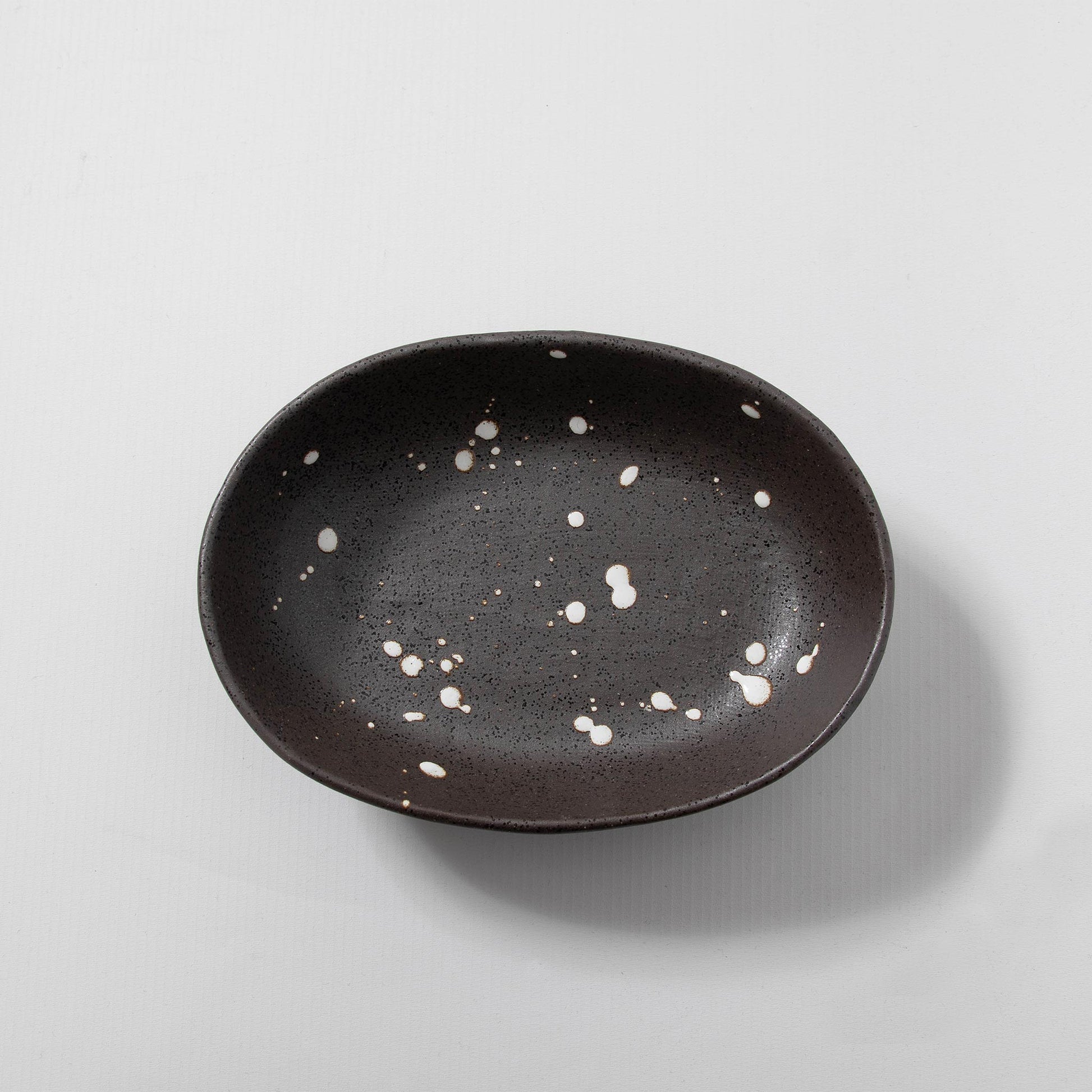Oval Bowl Brush Dots 20.5cm