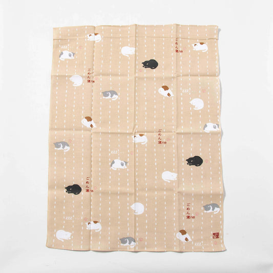 Tenugui Handkerchief - Cat's "Sorry/Sleeping "