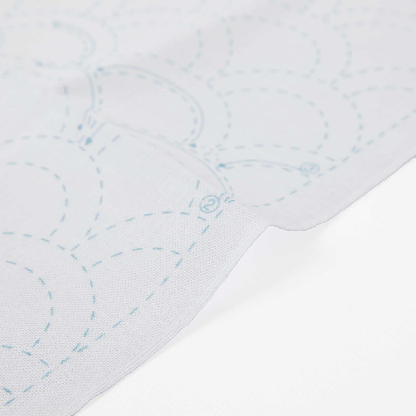 Sashiko Tea Towel 34x34cm - Wave (White)