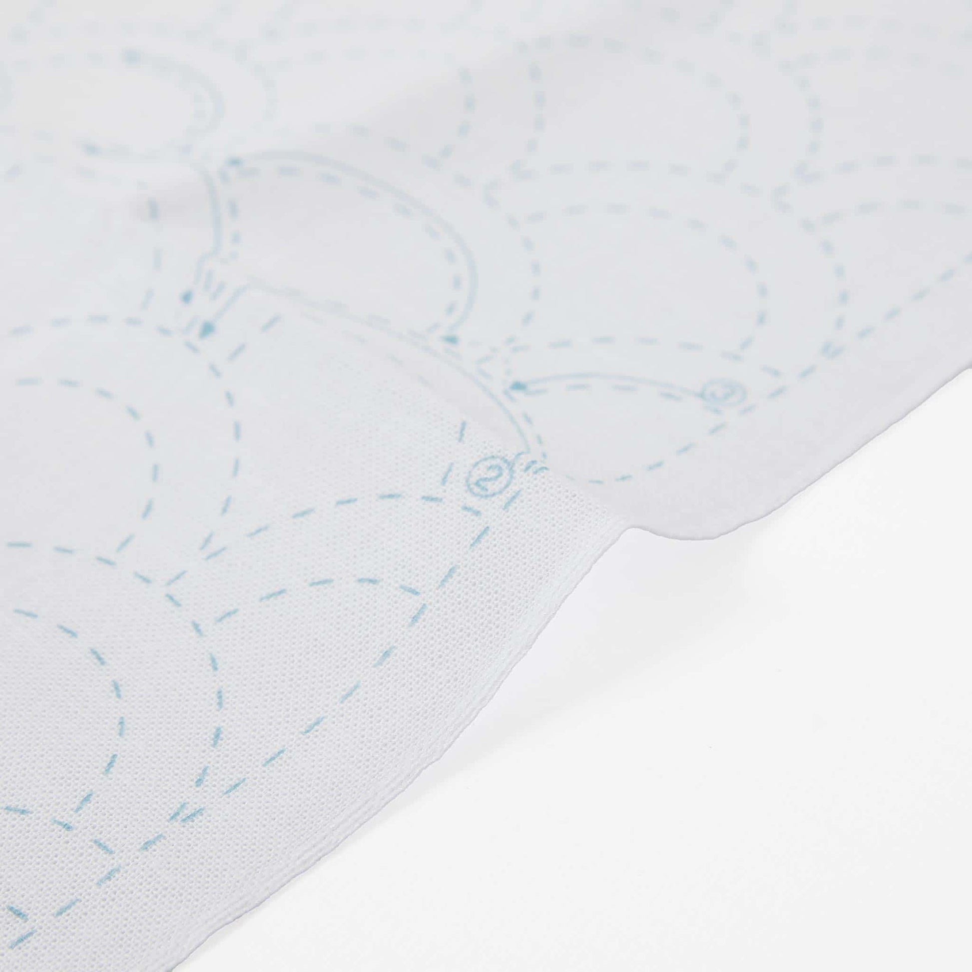 Sashiko Tea Towel 34x34cm - Wave (White)