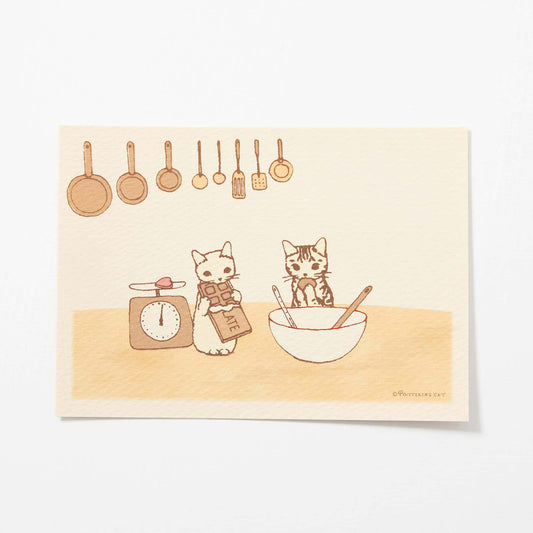 Seasonal Postcard Chocolate by POTTERING CAT