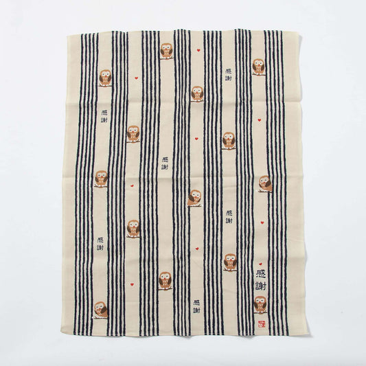 Tenugui Handkerchief - Owl's Gratitude