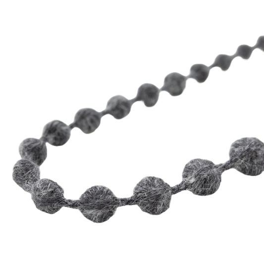 Necklace Sphere Plus 60 Silk/linen - Charcoal