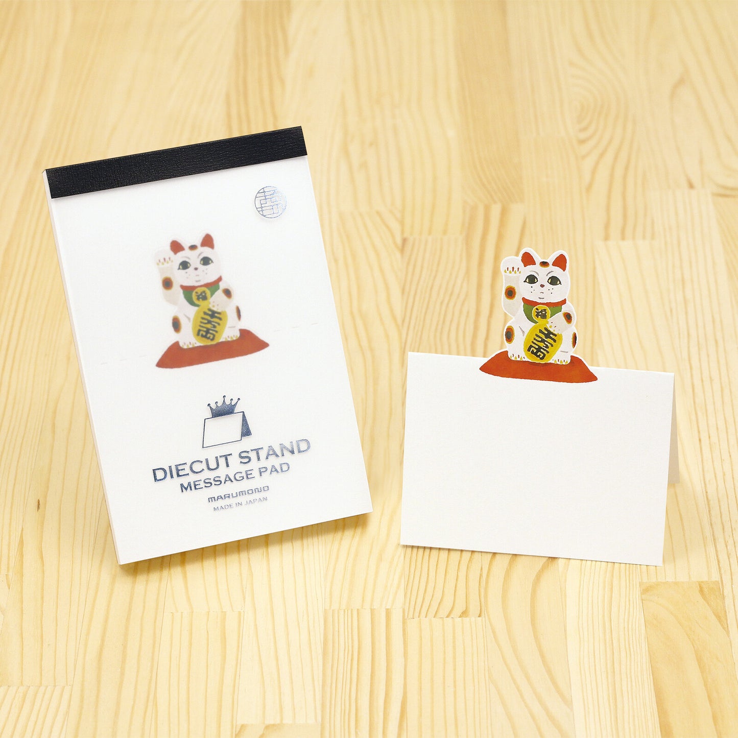 Japanese Die-Cut Pop-Up Memo Pad – Maneki Neko Lucky Cat | Japanese Gift Stationery