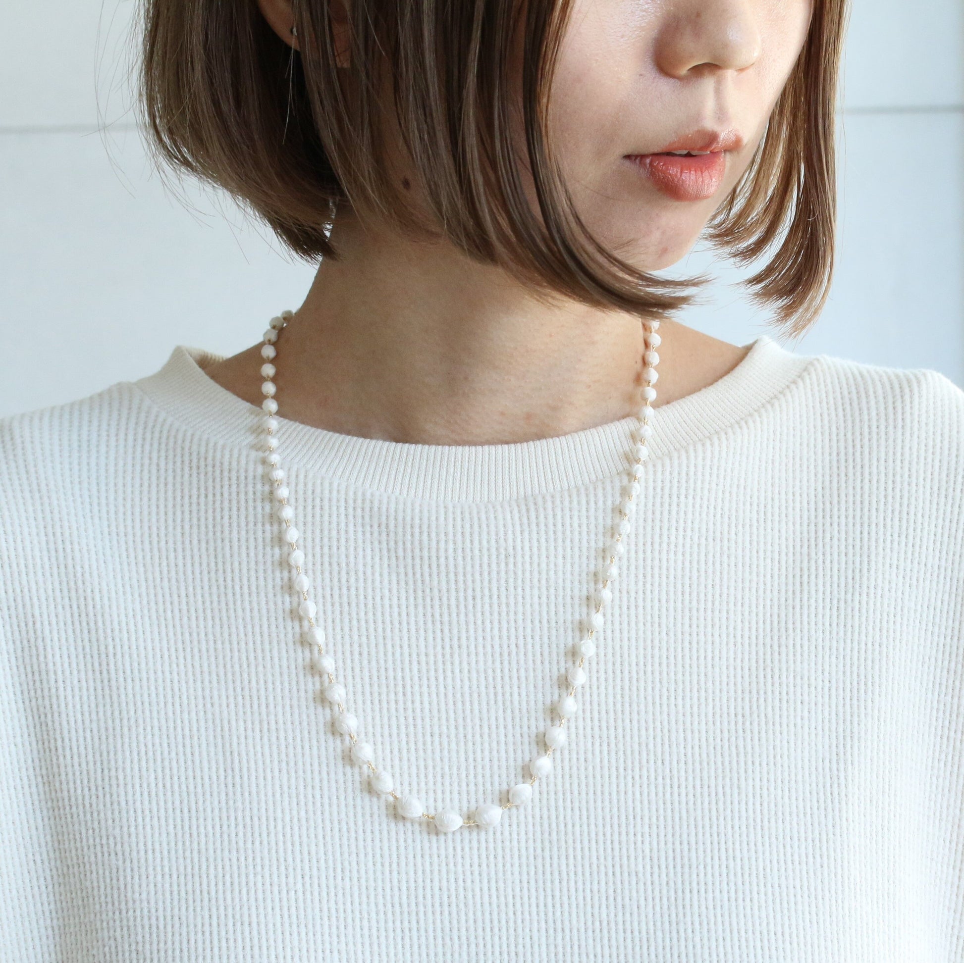 Necklace Sphere Plus 60 glitter - Purple x Silver