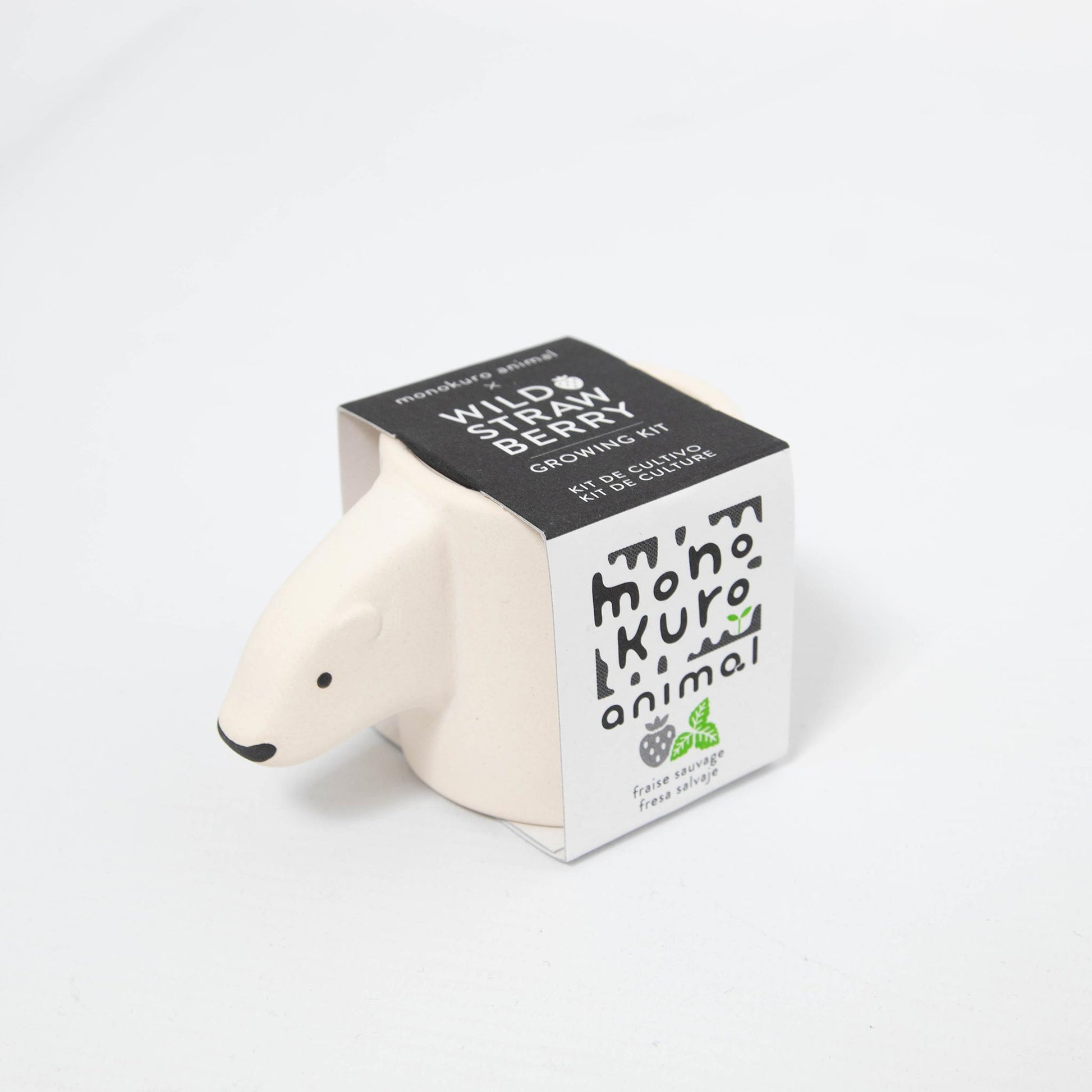 Monokuro Animals Polar Bear - Wild Strawberry Growing Kit