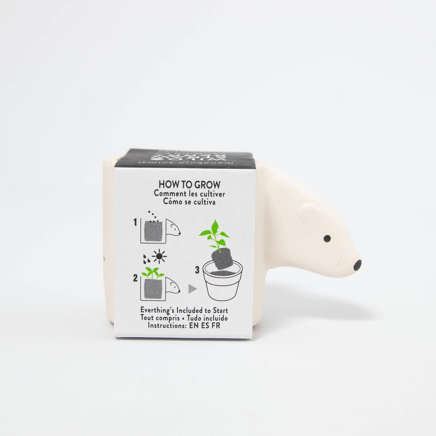 Monokuro Animals Polar Bear - Wild Strawberry Growing Kit
